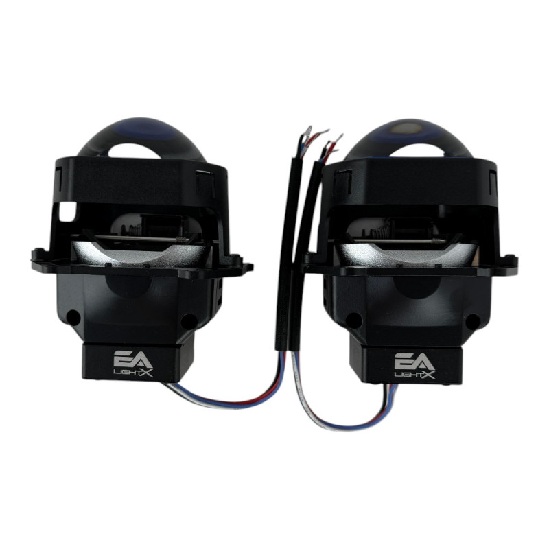 Bi-LED лінзи 3.0" X12 EA Light X 60/70W 6000K Blue Lens, подвійний рефлектор ближнє/далеке світло (2 шт.) (03632)