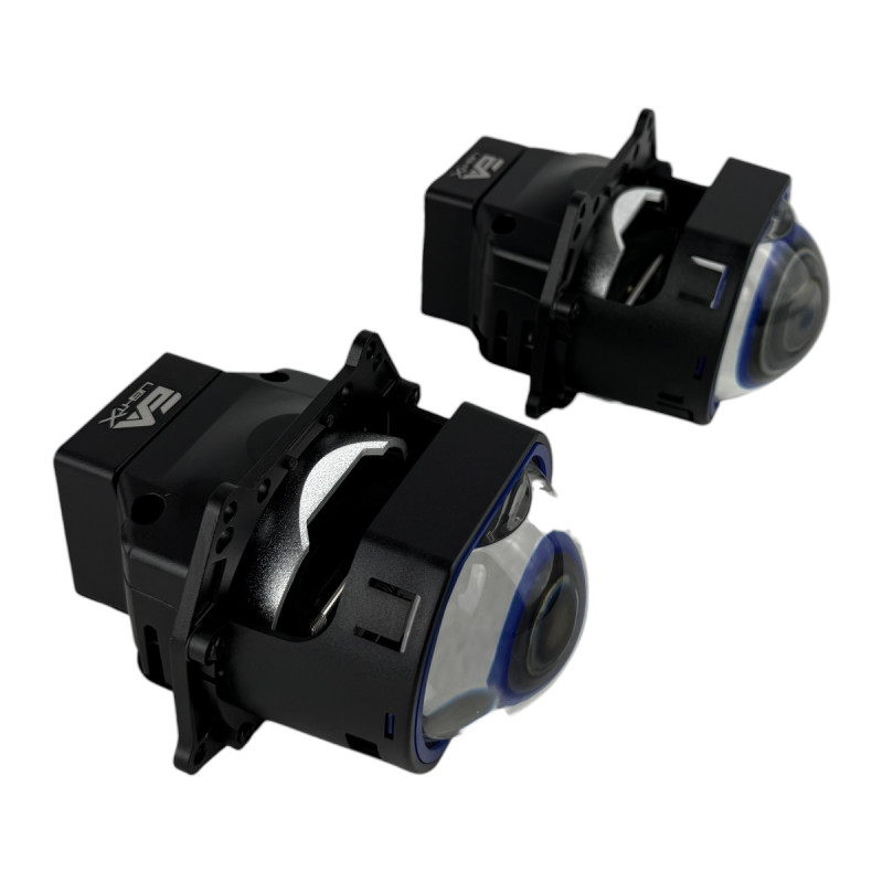 Bi-LED лінзи 3.0" X12 EA Light X 60/70W 6000K Blue Lens, подвійний рефлектор ближнє/далеке світло (2 шт.) (03632)