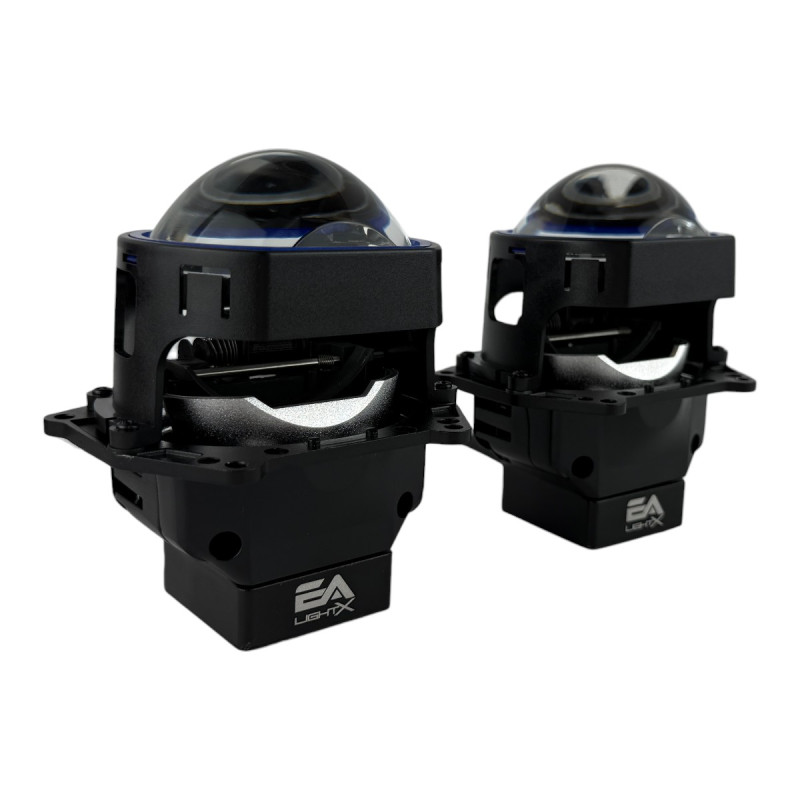 Bi-LED лінзи 3.0" X12 EA Light X 60/70W 6000K Blue Lens, подвійний рефлектор ближнє/далеке світло (2 шт.) (03632)