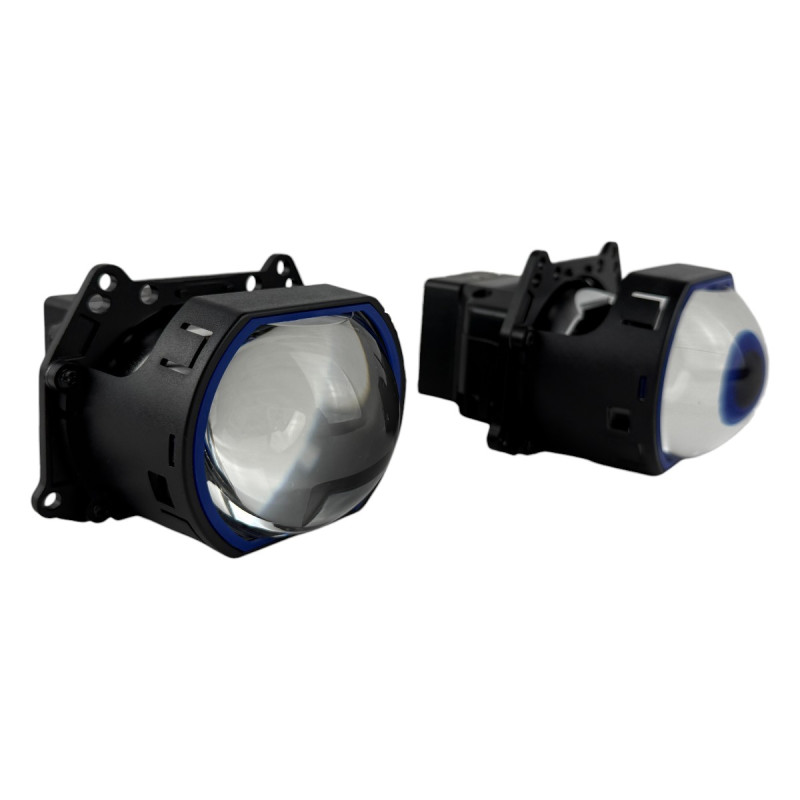 Bi-LED лінзи 3.0" X12 EA Light X 60/70W 6000K Blue Lens, подвійний рефлектор ближнє/далеке світло (2 шт.) (03632)