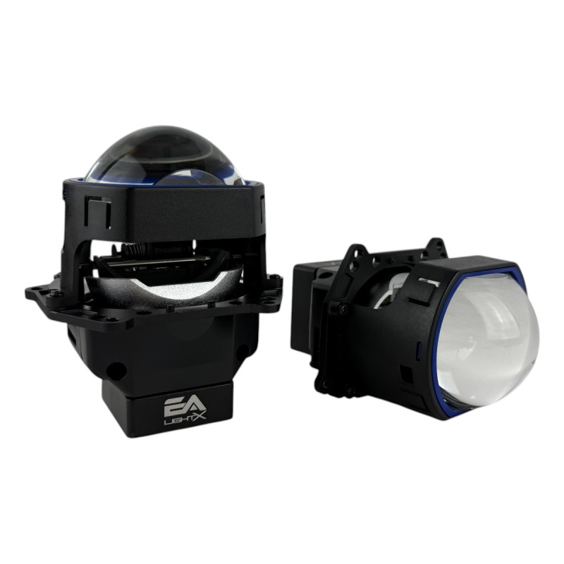Bi-LED лінзи 3.0" X12 EA Light X 60/70W 6000K Blue Lens, подвійний рефлектор ближнє/далеке світло (2 шт.) (03632)