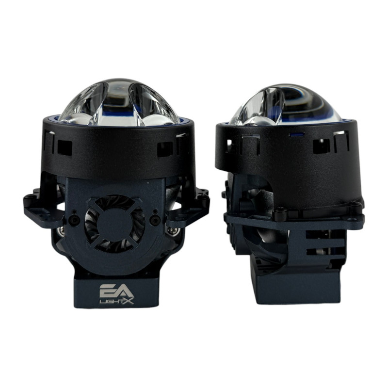 Bi-LED лінзи 3.0" X13 EA Light X 55/95W 6000K Blue Lens, подвійний рефлектор ближнє/далеке світло (2 шт.) (03633)