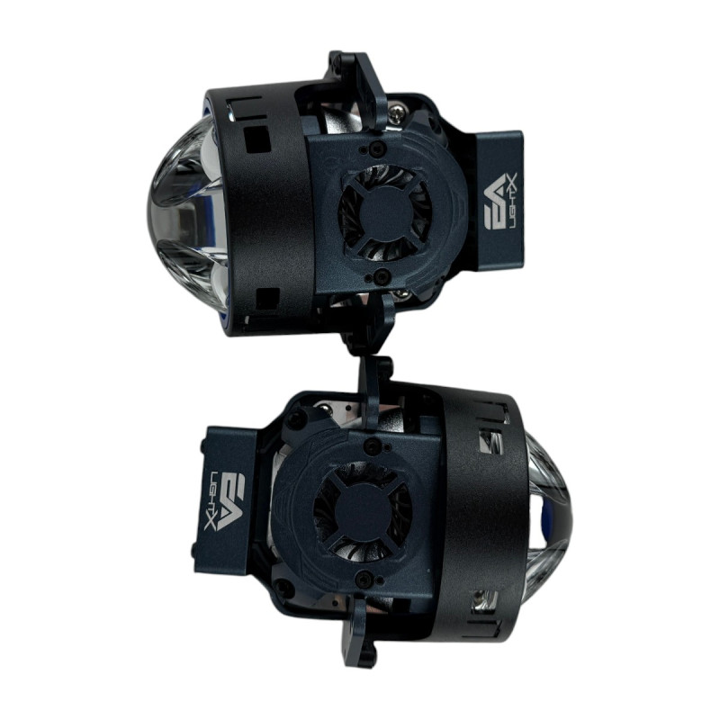 Bi-LED лінзи 3.0" X13 EA Light X 55/95W 6000K Blue Lens, подвійний рефлектор ближнє/далеке світло (2 шт.) (03633)