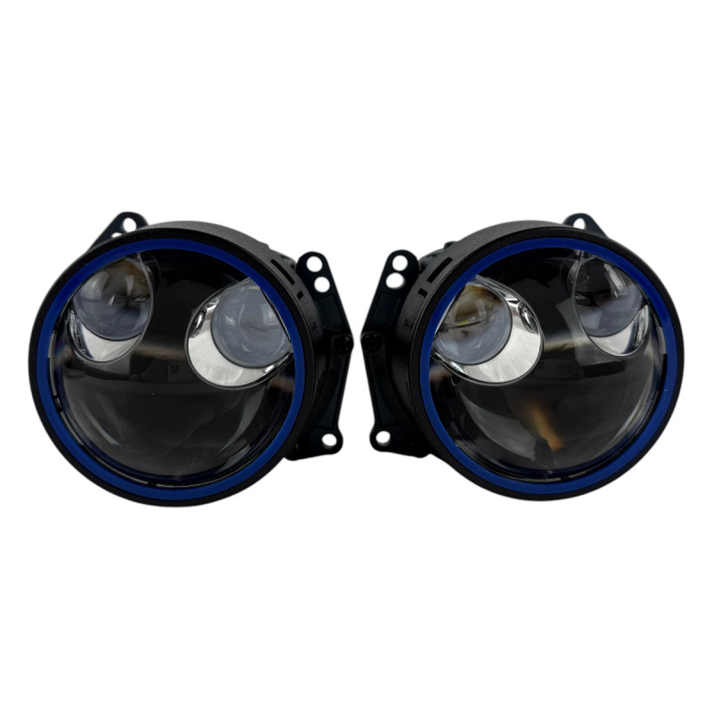 Bi-LED лінзи 3.0" X13 EA Light X 55/95W 6000K Blue Lens, подвійний рефлектор ближнє/далеке світло (2 шт.) (03633)