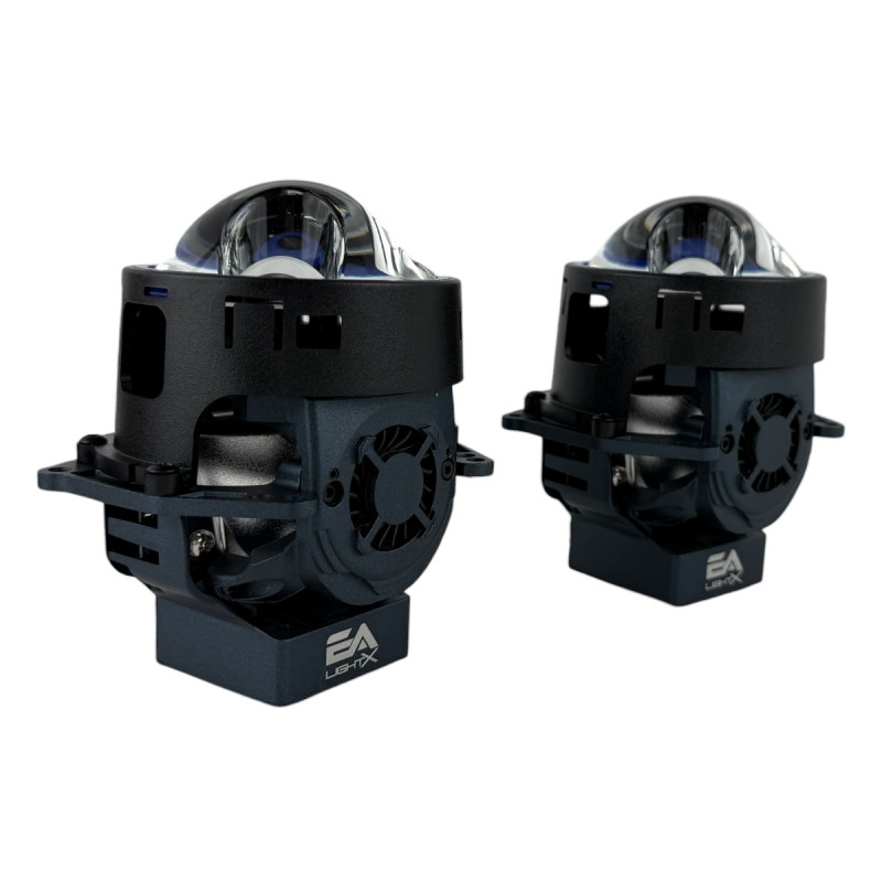 Bi-LED лінзи 3.0" X13 EA Light X 55/95W 6000K Blue Lens, подвійний рефлектор ближнє/далеке світло (2 шт.) (03633)