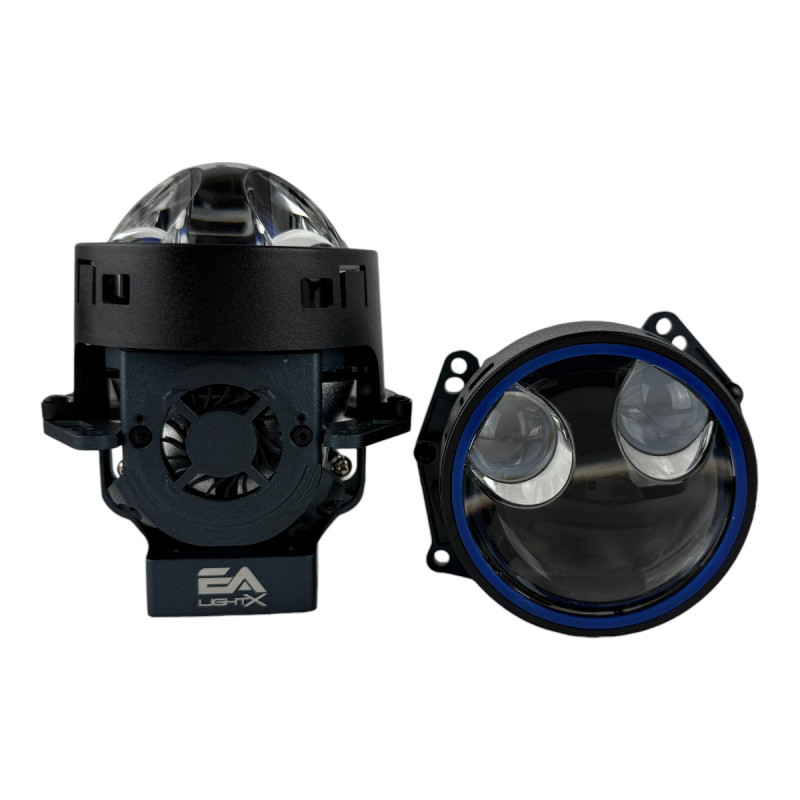 Bi-LED лінзи 3.0" X13 EA Light X 55/95W 6000K Blue Lens, подвійний рефлектор ближнє/далеке світло (2 шт.) (03633)