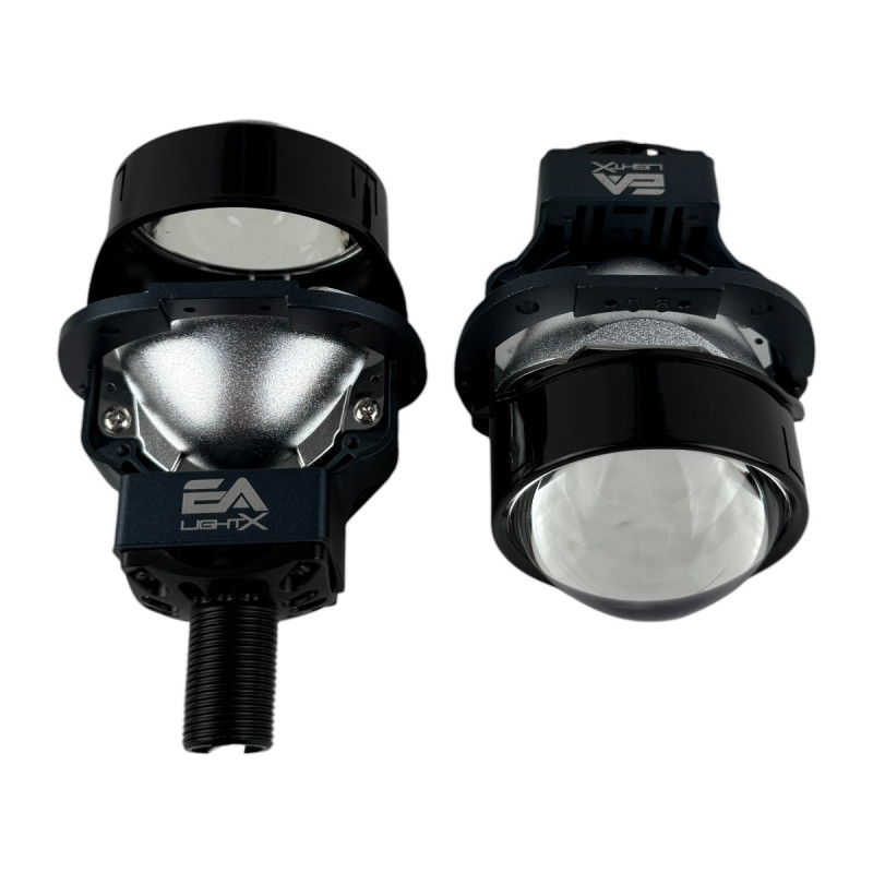 Bi-LED лінзи 2.5" X14 Upgrade EA Light X 65/75W 6000K Blue Lens, подвійний рефлектор ближнє/далеке світло (2 шт.) (03634)