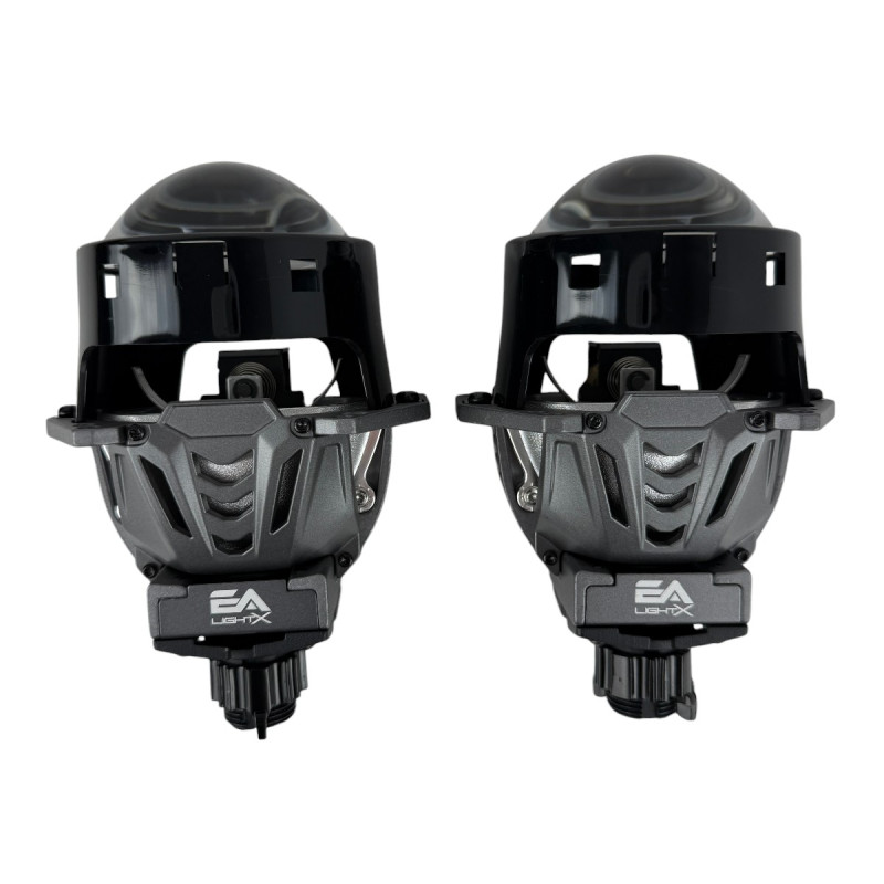 Bi-LED лінзи 3.0" X8 EA Light X 60/70W 6000K Blue Lens, подвійний рефлектор ближнє/далеке світло (2 шт.) (03628)