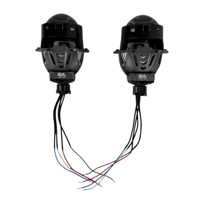 Bi-LED лінзи 3.0" X8 EA Light X 60/70W 6000K Blue Lens, подвійний рефлектор ближнє/далеке світло (2 шт.) (03628)