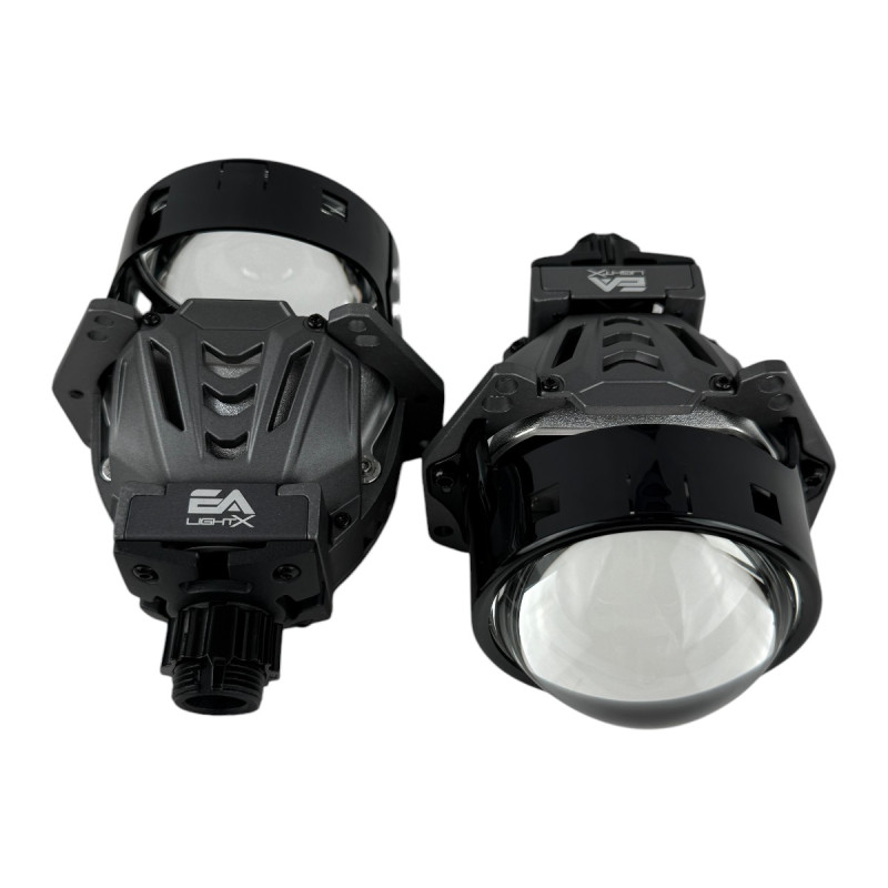 Bi-LED лінзи 3.0" X8 EA Light X 60/70W 6000K Blue Lens, подвійний рефлектор ближнє/далеке світло (2 шт.) (03628)