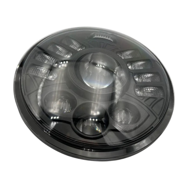 Світлодіодна Bi-LED фара Light X 5.75" для ВАЗ 2106, Нива, Jeep CJ (лінза, 60W, ДХВ/ангельські очі) (1 шт.)