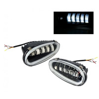 LED Протитуманні фари Daewoo Lanos / Sens (Ланос) з ДХО (DRL) 50W Світлодіодні ПТФ Light X комплект