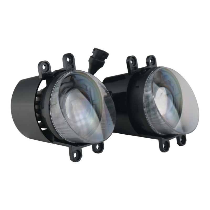 Дворежимні LED ПТФ Toyota Camry / Corolla / RAV4 / Prado Біло-Жовте світло 44W Лінзи Light X комплект