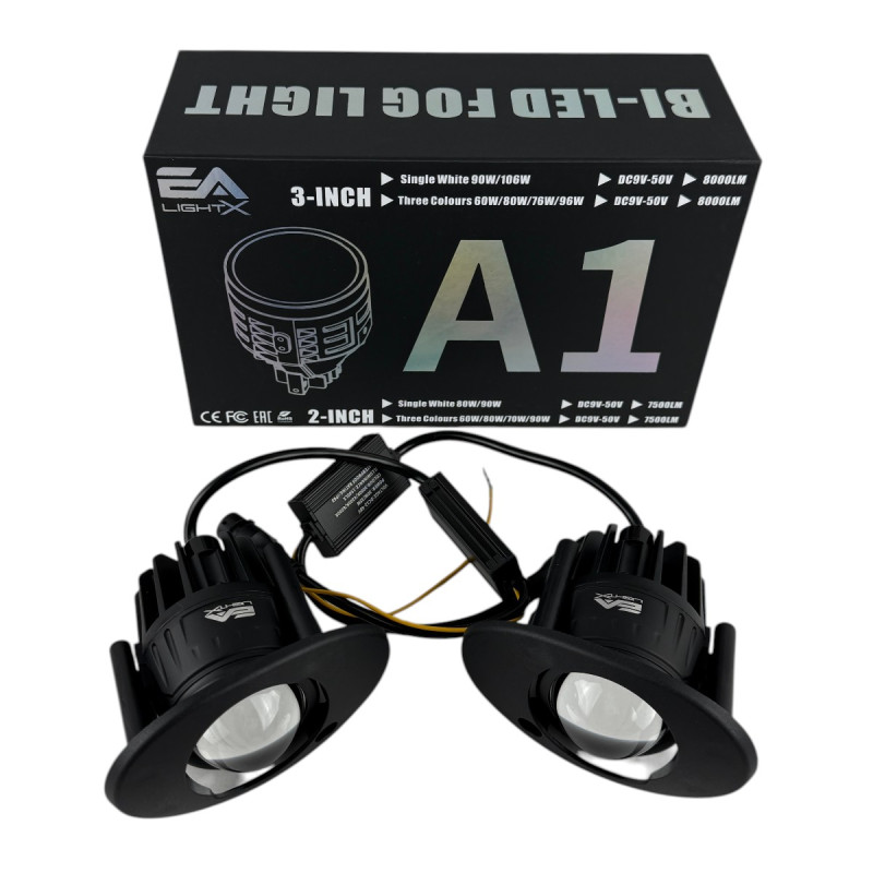 Світлодіодні протитуманні фари LED лінзи EA Light X A1 Honda 2" 80W 12-24V білі (комплект 2 шт.)
