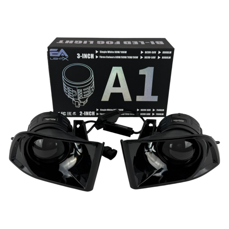 Світлодіодні протитуманні фари LED лінзи EA LightX A1 Toyota Land Cruiser Prado 120 90W 12-24V білі (комплект 2 шт.)