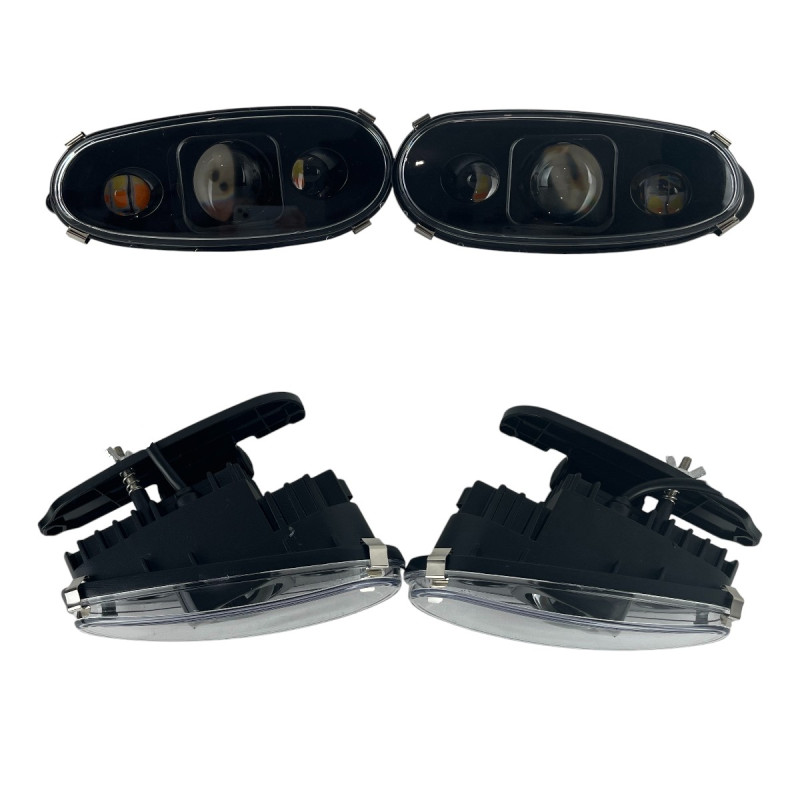 LED Протитуманні фари Daewoo Lanos / Sens (Ланос) 3 Лінзи 60W + ДХО (DRL) Світлодіодні ПТФ Light X комплект