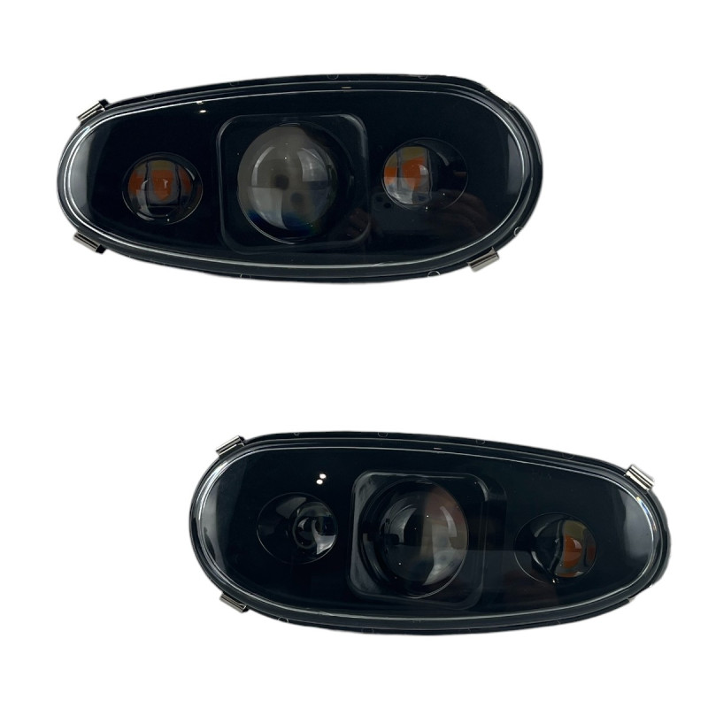 LED Протитуманні фари Daewoo Lanos / Sens (Ланос) 3 Лінзи 60W + ДХО (DRL) Світлодіодні ПТФ Light X комплект