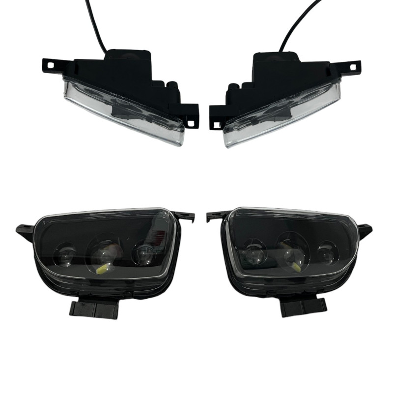 LED Протитуманні фари VW T4 Transporter / Caravelle (Т4) 3 Лінзи 60W + ДХО (DRL) Світлодіодні ПТФ Light X комплект