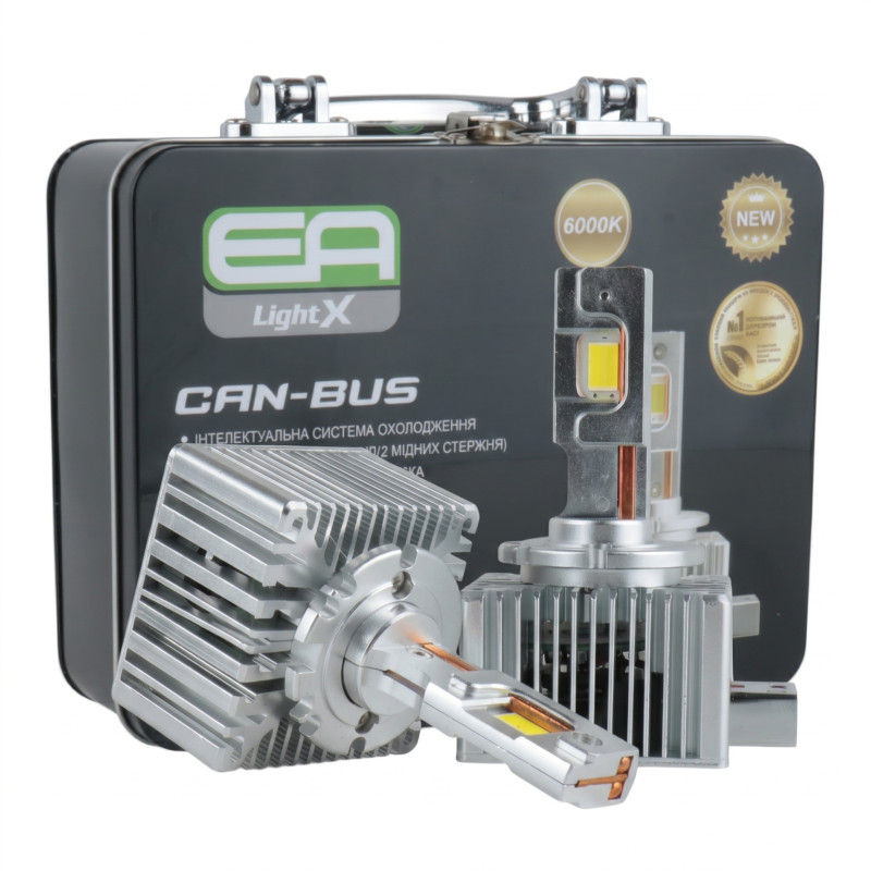 Світлодіодні LED лампи D8S EA Light X K70 Can-Bus 6000K 14000Lm 12-24V (комплект 2 шт.) штатні лінзовані автолампи