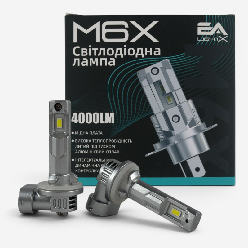 LED лампи H27 EA Light X M6X 4000Lm 6000K 12V для авто у протитуманні фари (2 шт.)