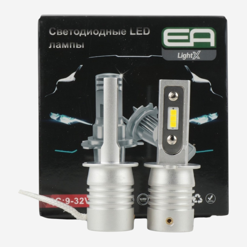 LED лампи H3 EA Light X E1 3600Lm 5000K COB 12/24V для авто в ПТФ / протитуманки (2 шт.)