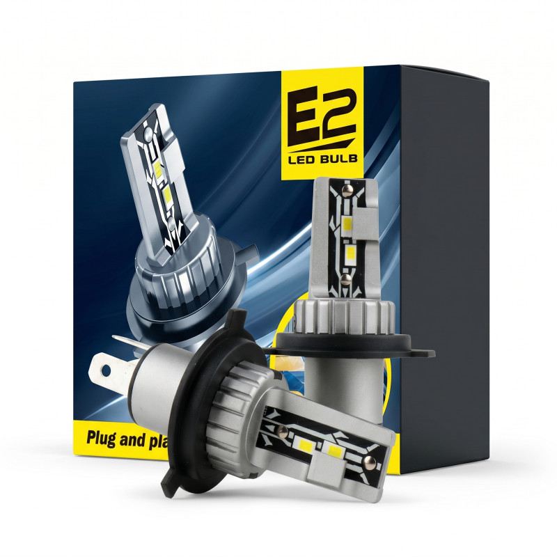LED лампи H4 EA Light X E2 3600Lm 5000K 12/24V Mini для авто ближнє/дальнє світло (2 шт.)