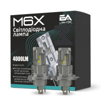 LED лампи H4 EA Light X M6X 4000Lm 6000K 12V для авто ближнє/дальнє світло (2 шт.)