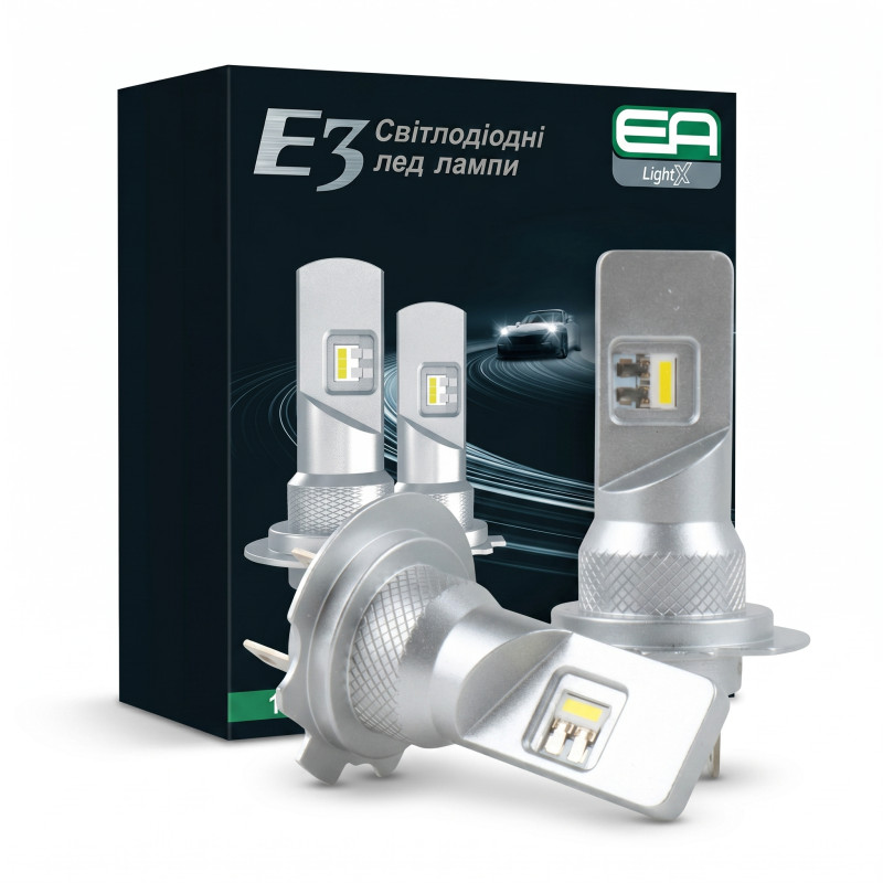 LED лампи H7 EA Light X E3 6000Lm 5000K CSP 12/24V для авто головне світло (2 шт.)