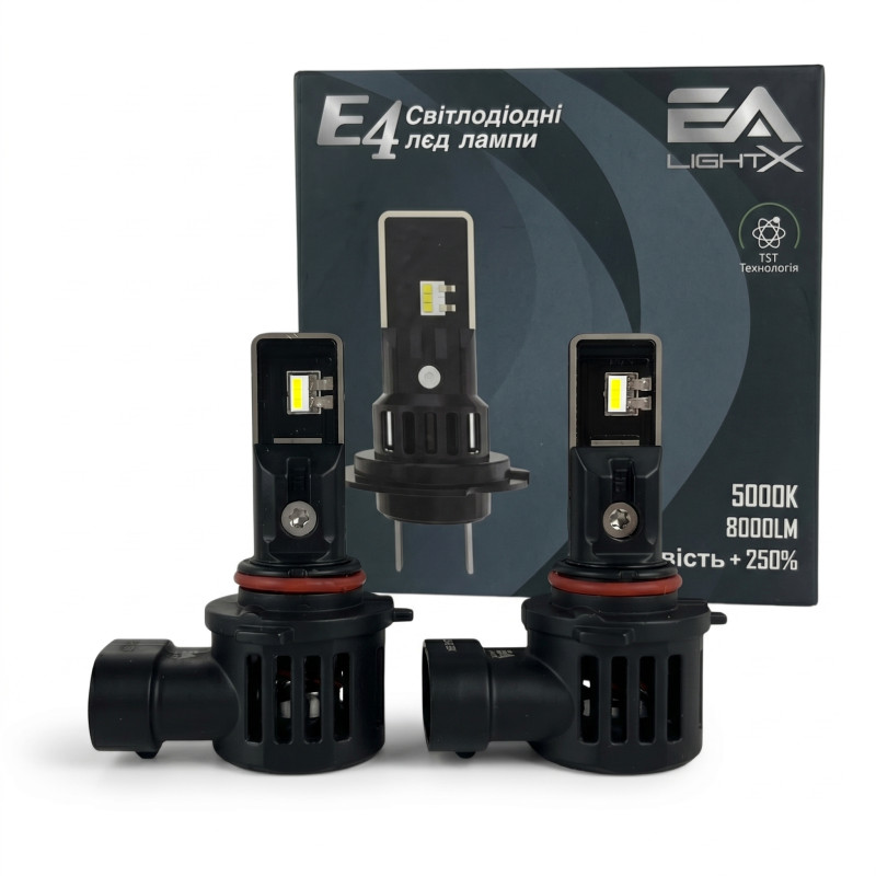 LED лампи HB3 (9005) EA Light X E4 8000Lm 5000K CSP 12V для авто головне світло (2 шт.)