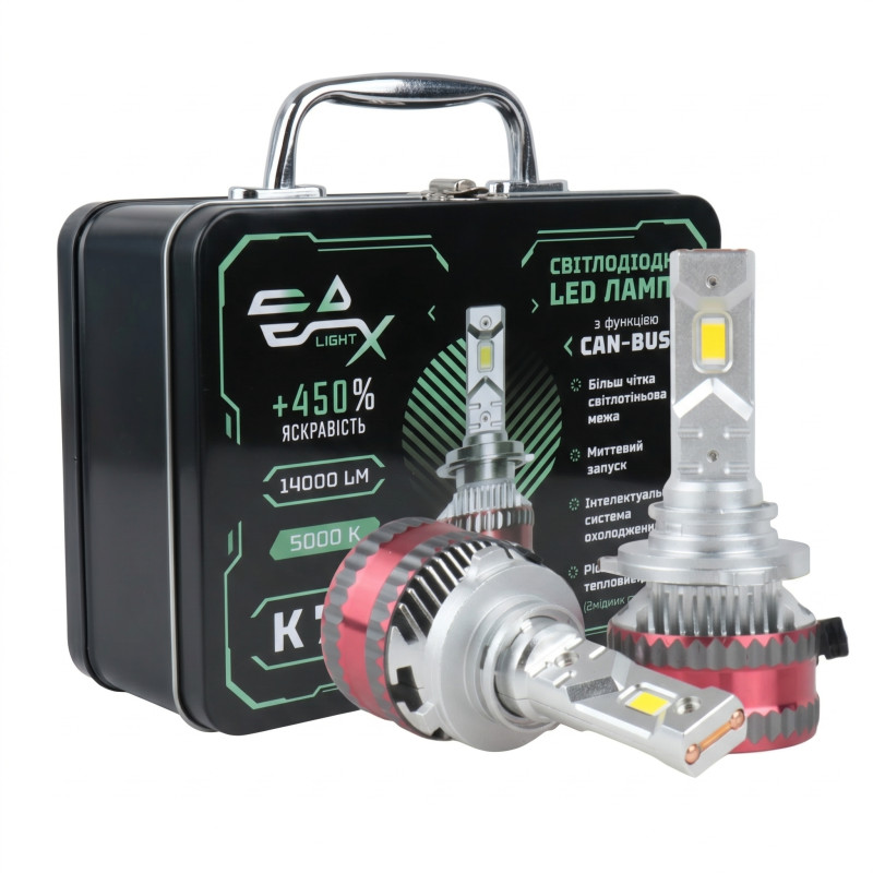 Світлодіодні LED лампи HB3/HB4 EA Light X K70 CAN-BUS 5000K 14000Lm 9V-32V +450% кулер (комплект 2 шт.)