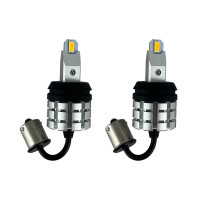 LED лампи P21W (1156) R1 Yellow 21W 3000Lm з обманкою Canbus 12V жовті в повороти (2 шт.)