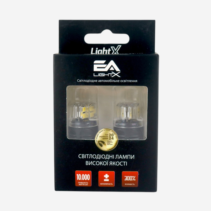 Світлодіодні LED лампи T20 7443 (W21/5W) EA Light X 16SMD 360° білі двоконтактні безцокольні (комплект 2 шт.)