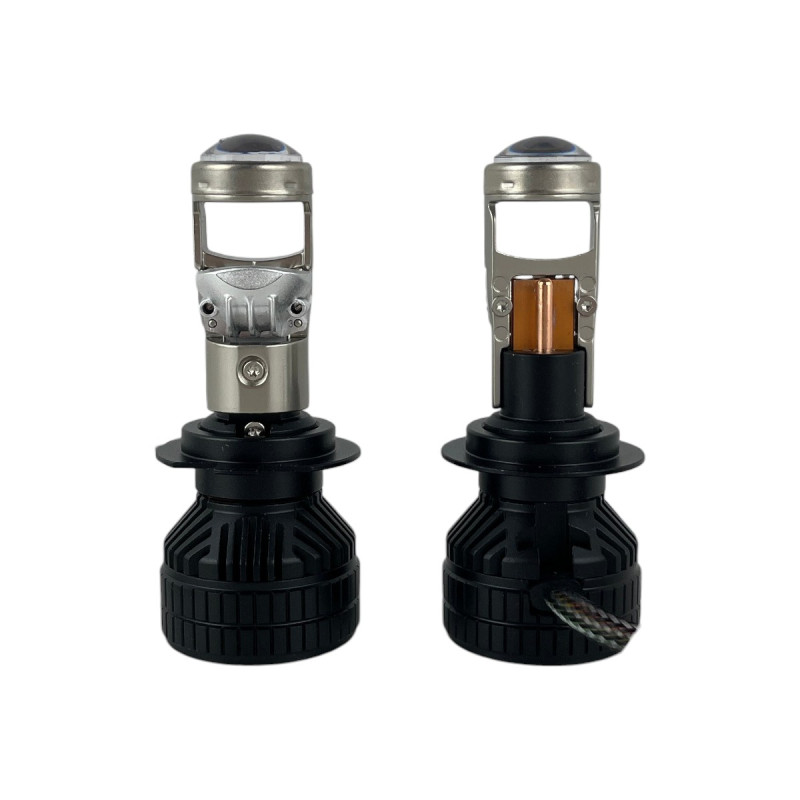 Світлодіодні LED лампи H7 EA Light X M3 5000K 10000Lm лінзовані міні бі-лед для авто (комплект 2 шт.)