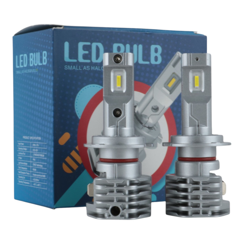 LED лампи H7 EA Light X M4 3200Lm 5500K 12/24V безвентиляторні для авто головне світло (2 шт.)