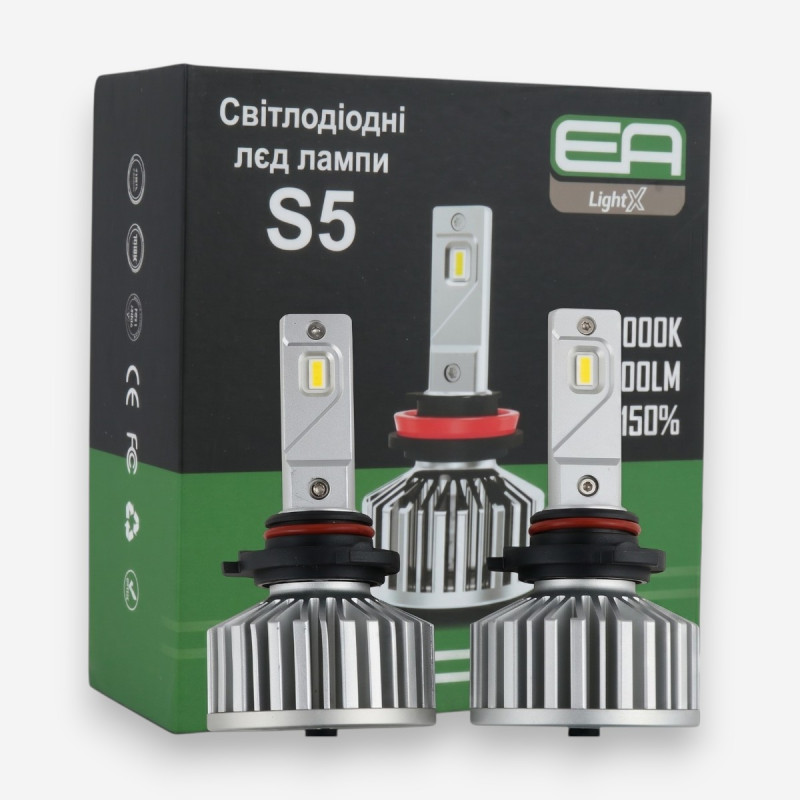 LED лампи HB3 (9005) EA Light X S5 5000Lm 5000K 12/24V для авто головне світло (2 шт.)