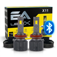 Світлодіодні LED лампи H11 EA Light X X11 Smart Bluetooth 3000K-8000K 10000Lm кулер з регулюванням кольору (комплект 2 шт.)