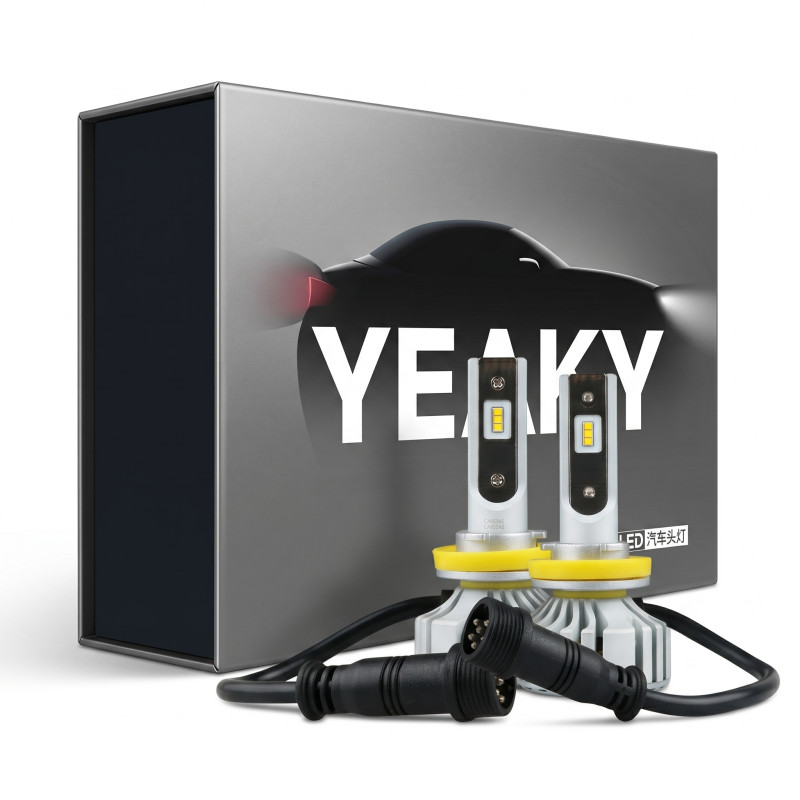 Світлодіодні LED лампи H11 Yeaky 5500K 4800Lm 12V-24V Philips ZES кулер для авто головне світло/ПТФ (комплект 2 шт.)