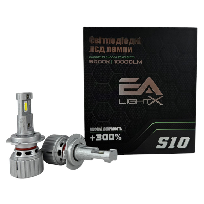 Світлодіодні LED лампи H7 EA Light X S10 5000K 10000Lm 12V-24V CSP для авто (комплект 2 шт.)