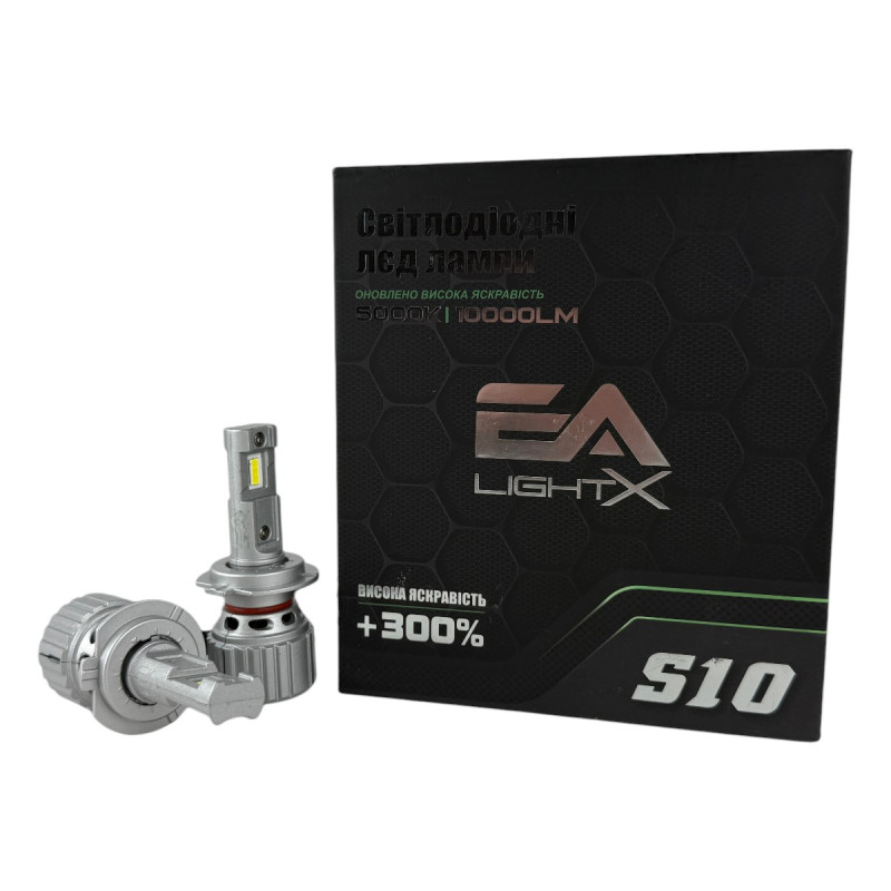 Світлодіодні LED лампи H7 EA Light X S10 5000K 10000Lm 12V-24V CSP для авто (комплект 2 шт.)