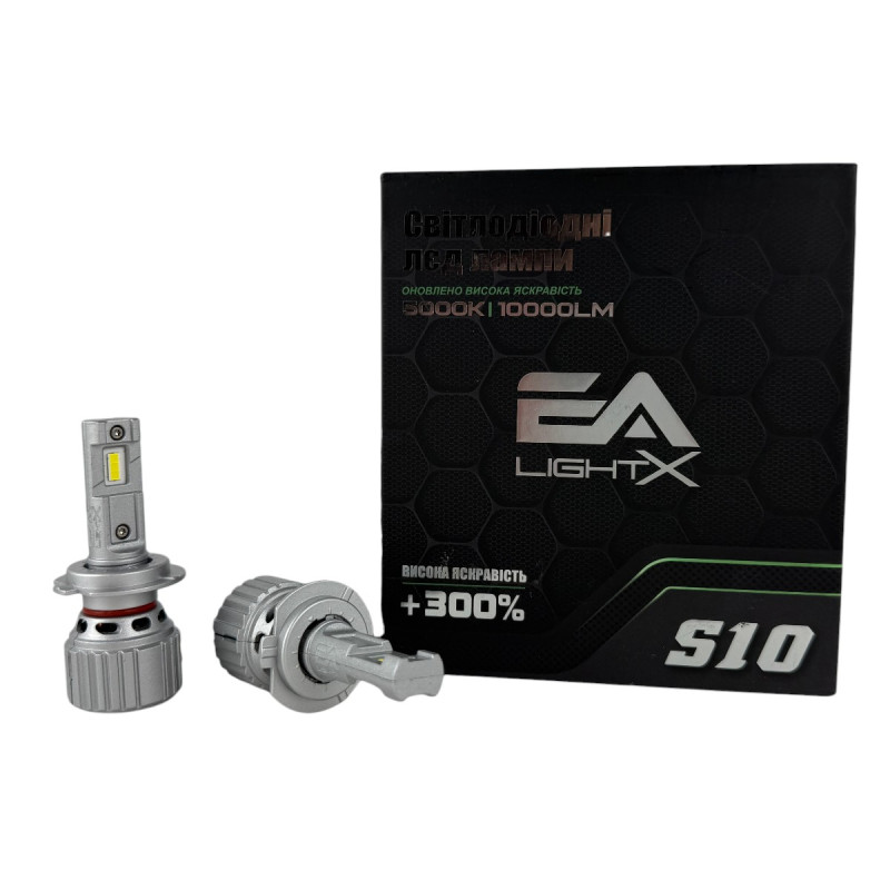 Світлодіодні LED лампи H7 EA Light X S10 5000K 10000Lm 12V-24V CSP для авто (комплект 2 шт.)