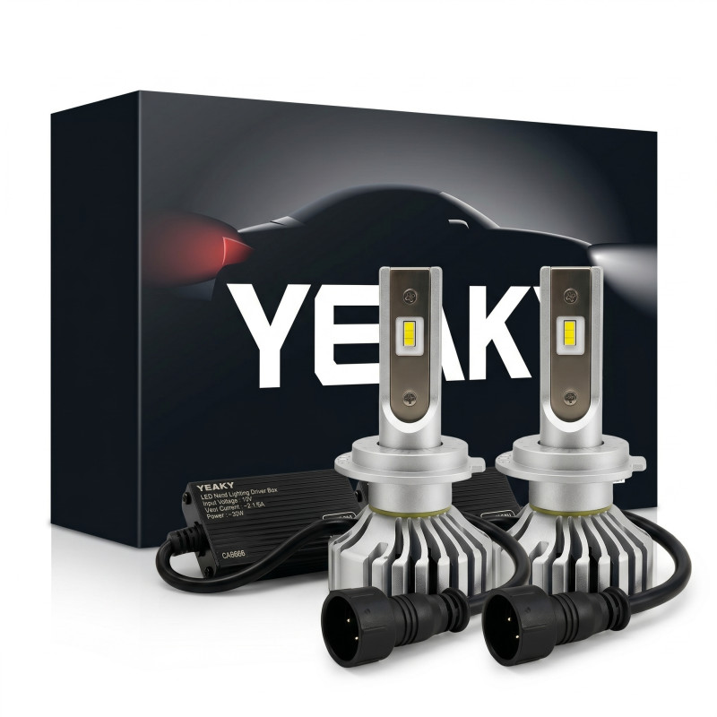 Світлодіодні LED лампи H7 Yeaky 5500K 4800Lm 12V-24V Philips ZES кулер головне світло авто (комплект 2 шт.)