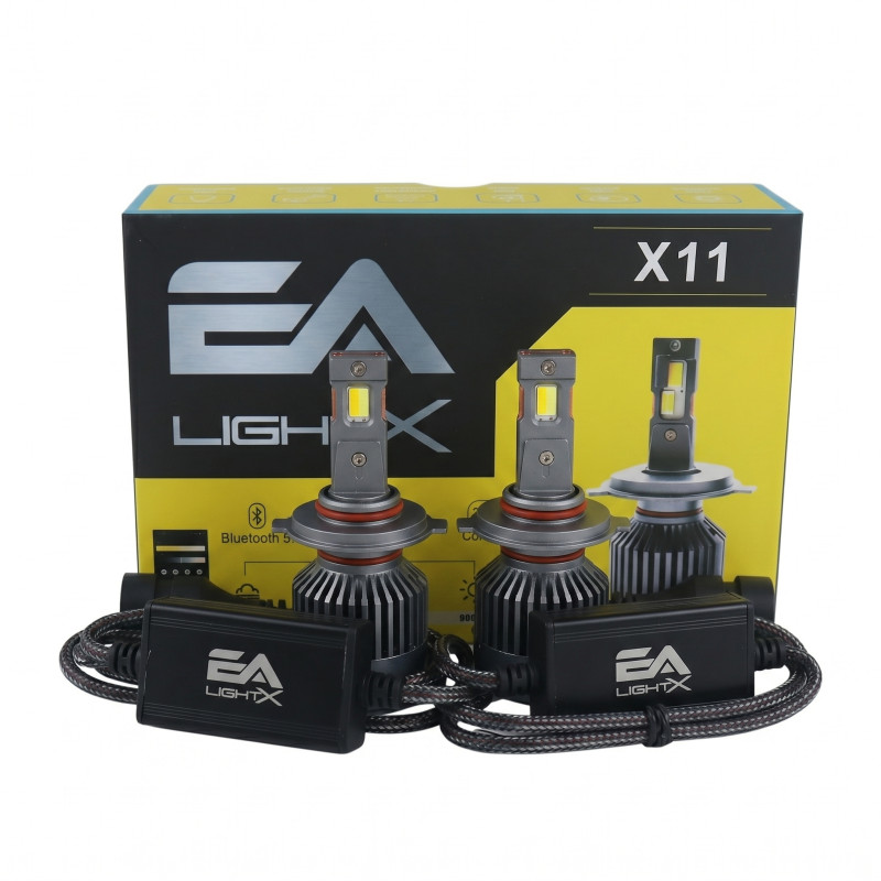 Світлодіодні LED лампи HB3\HB4 EA Light X X11 Smart Bluetooth 3000K-8000K 10000Lm кулер з регулюванням кольору (комплект 2 шт.)