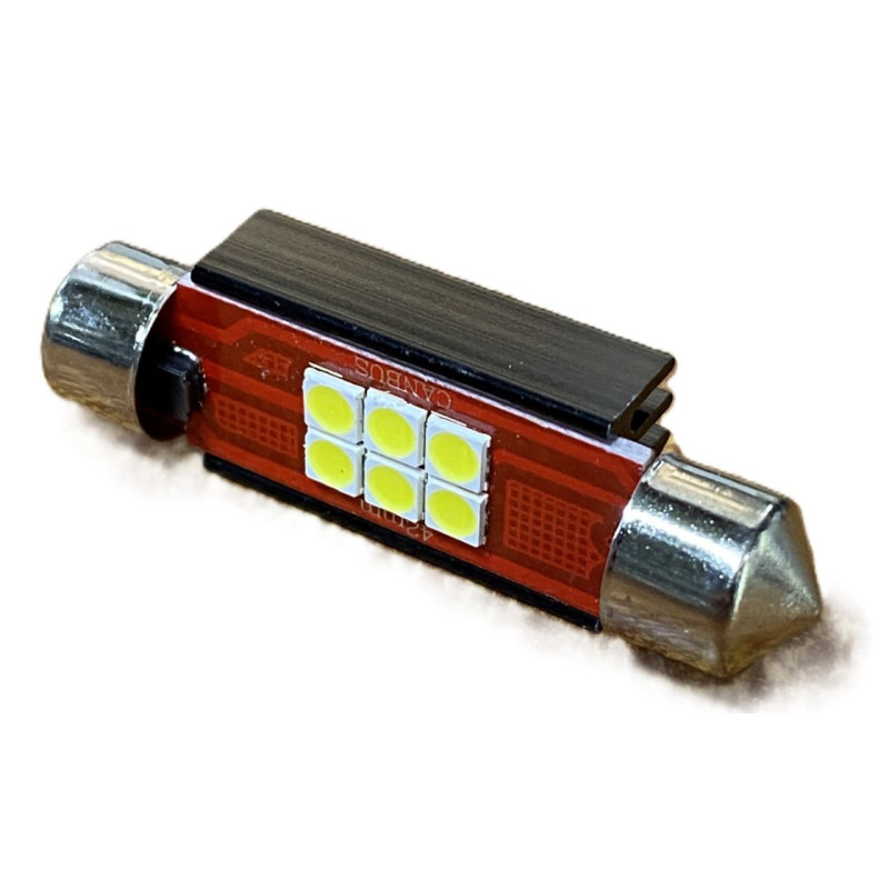 Світлодіодні лампи 6SMD 37 мм білі 12-24V для салону, дверей, номера