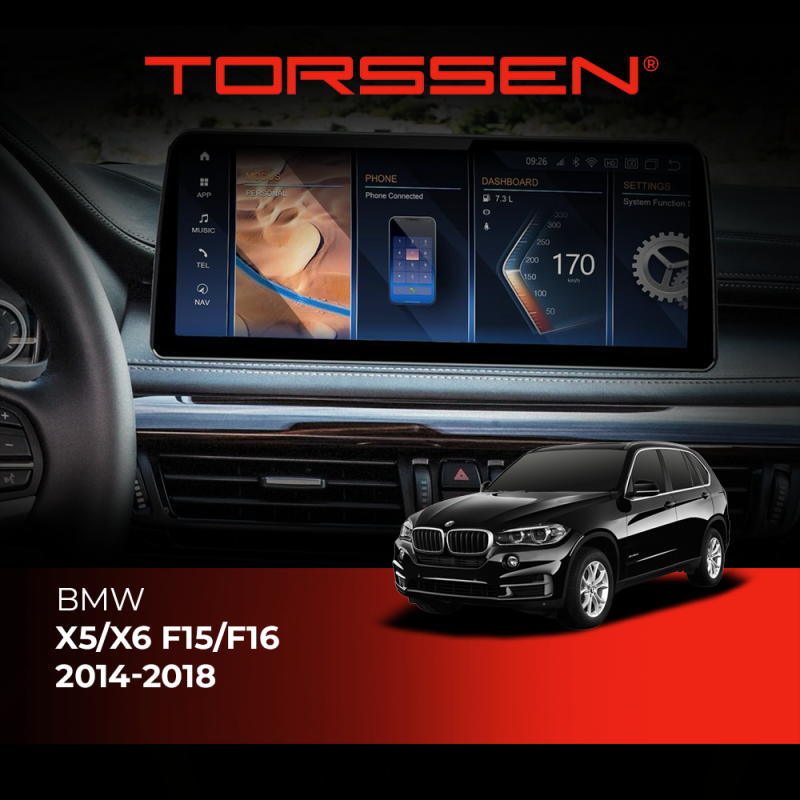 Штатна магнітола Torssen BMW X5/X6 F15/F16 2013-2016 10.25 4/64 4G Carplay NBT+360