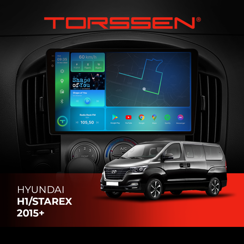 Штатна магнітола Torssen 2K Hyundai H1/Starex 2015+ F9332 4G Carplay DSP