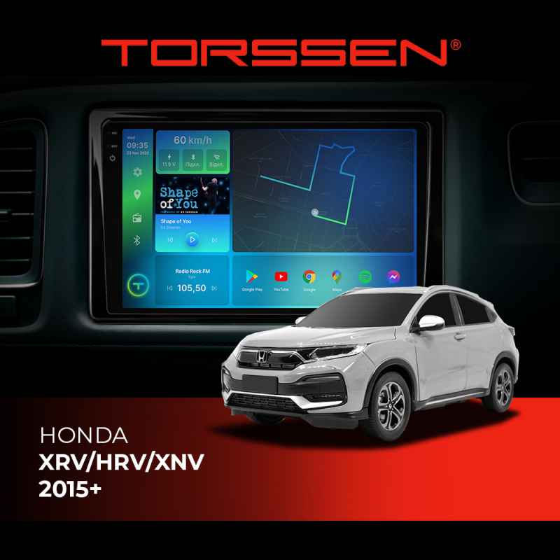 Штатна магнітола Torssen 2K Honda XRV/HRV/XNV 2015+ F9332 4G Carplay DSP