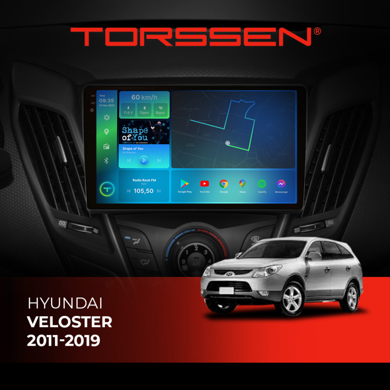 Штатна магнітола Torssen 2K Hyundai Veloster 11-19 F9332 4G Carplay DSP