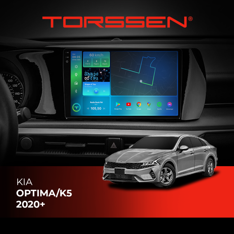 Штатна магнітола Torssen 2K Kia Optima/K5 2020+ F9332 4G Carplay DSP