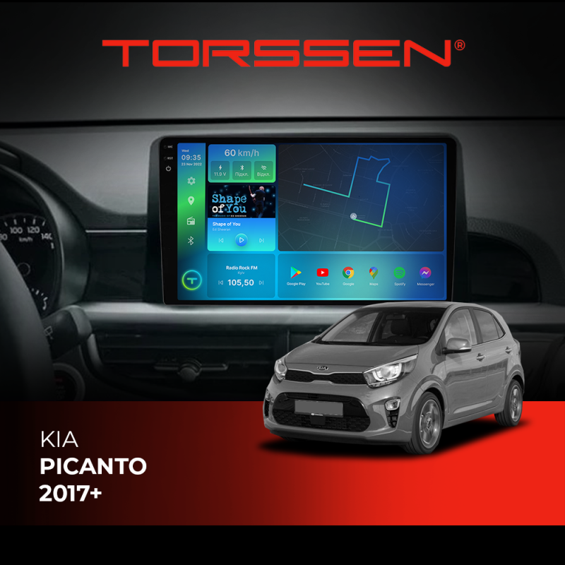 Штатна магнітола Torssen 2K Kia Picanto 2017+ F9332 4G Carplay DSP
