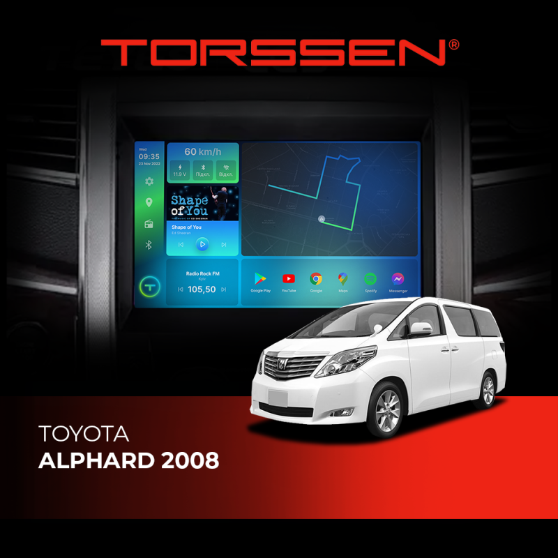 Штатна магнітола Torssen Toyota Alphard 2008 F9332 4G Carplay DSP